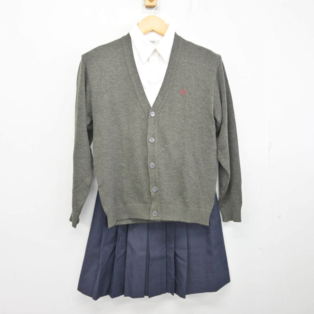 中古】北海道 札幌北斗高等学校 女子制服 3点 (ニット・シャツ