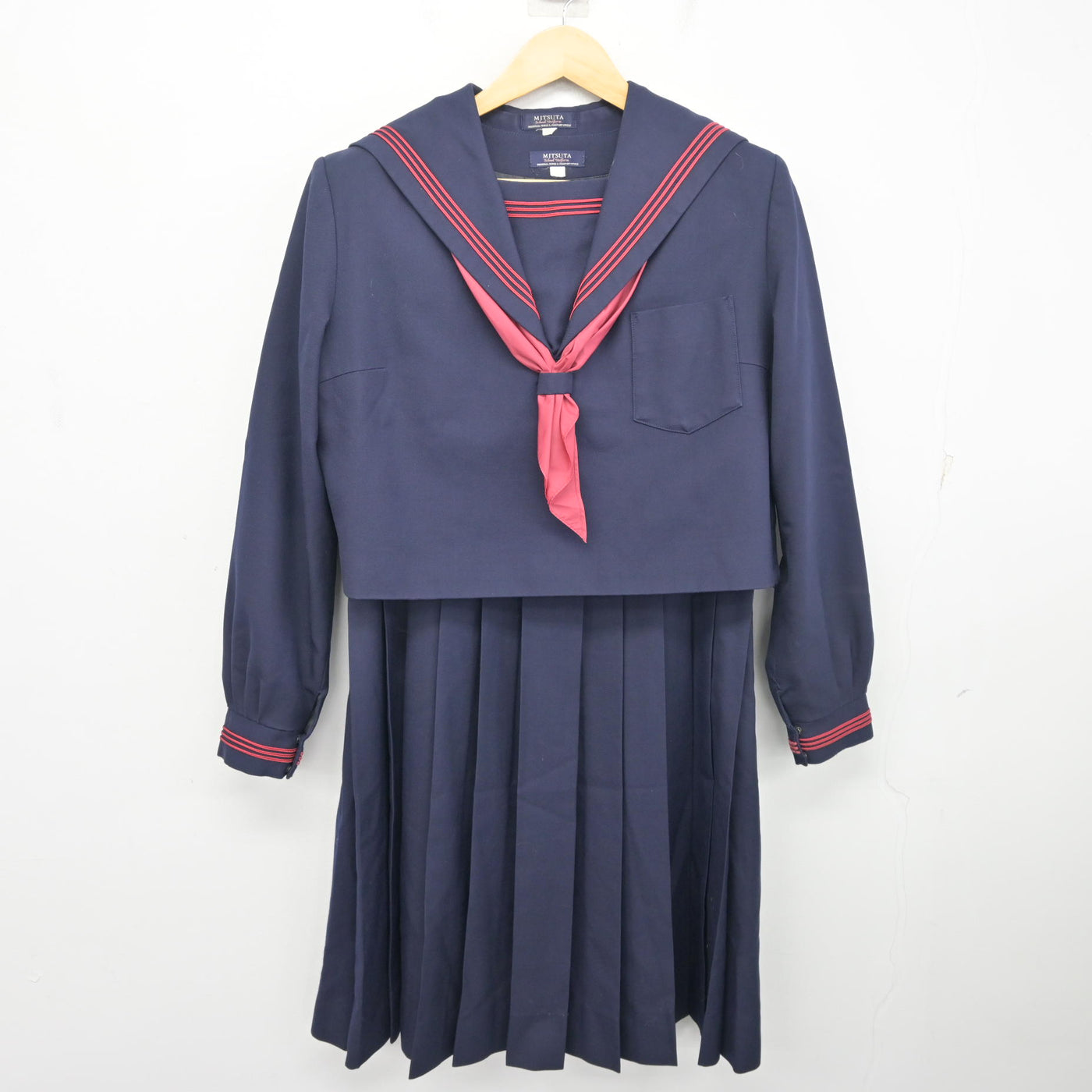 【中古】熊本県 白川中学校 女子制服 3点 (セーラー服・ジャンパースカート) sf097454