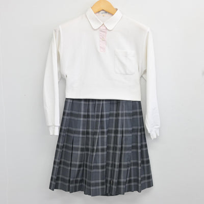 【中古】秋田県 ノースアジア大学明桜高等学校 女子制服 3点 (ブレザー・シャツ・スカート) sf097535