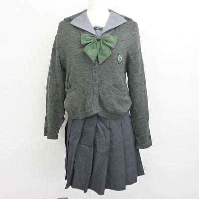 【中古】岡山県 山陽学園高等学校 女子制服 4点 (ニット・セーラー服・スカート) sf097559