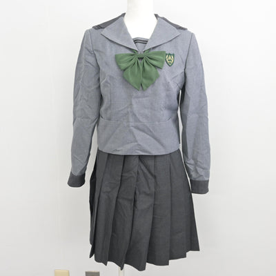【中古】岡山県 山陽学園高等学校 女子制服 4点 (ニット・セーラー服・スカート) sf097559