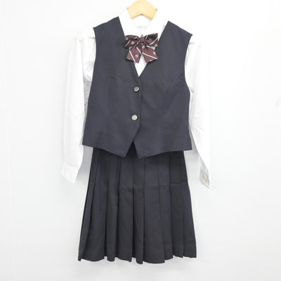 【中古】北海道 帯広大谷高等学校 女子制服 5点 (ブレザー・ベスト・シャツ・スカート) sf097563
