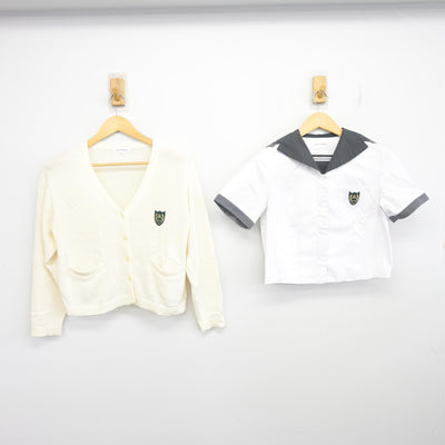 【中古】岡山県 山陽学園高等学校 女子制服 2点 (ニット・セーラー服) sf097578