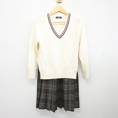 【中古】埼玉県 大宮商業高等学校 女子制服 2点 (ニット・スカート) sf097598