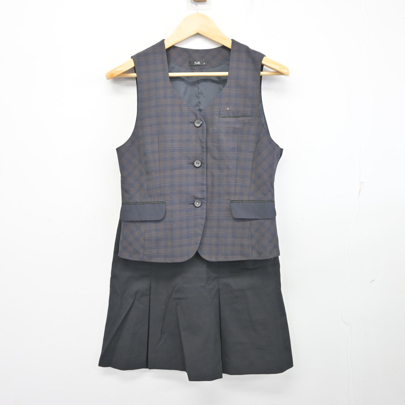 【中古】 事務服 女子制服 2点 (ベスト・スカート) sf097600