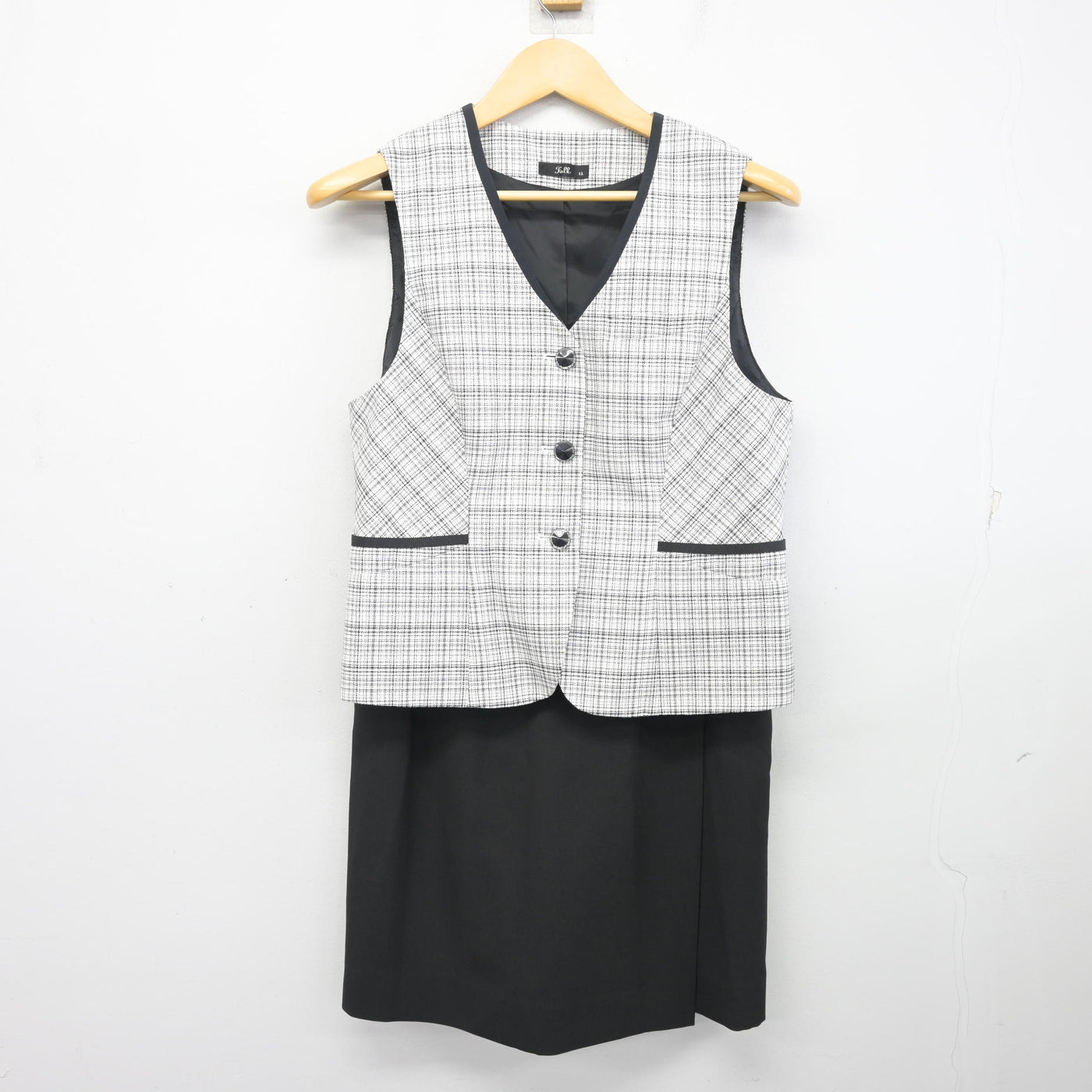 【中古】 事務服 女子制服 2点 (ベスト・スカート) sf097601