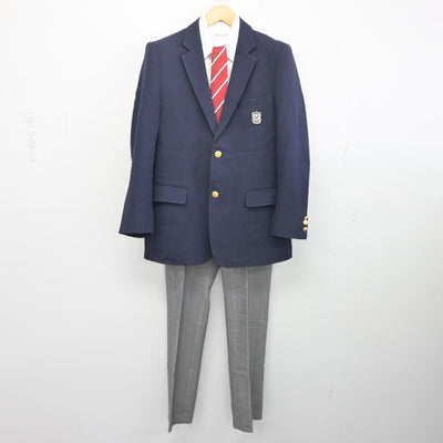 【中古】広島県  近畿大学附属広島高等学校・中学校 東広島校 男子制服 5点 (ブレザー・シャツ・ズボン) sf097629