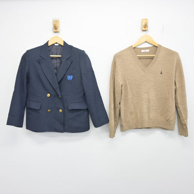 【中古】兵庫県 神戸常盤女子高等学校 女子制服 3点 (ブレザー・ニット) sf097641