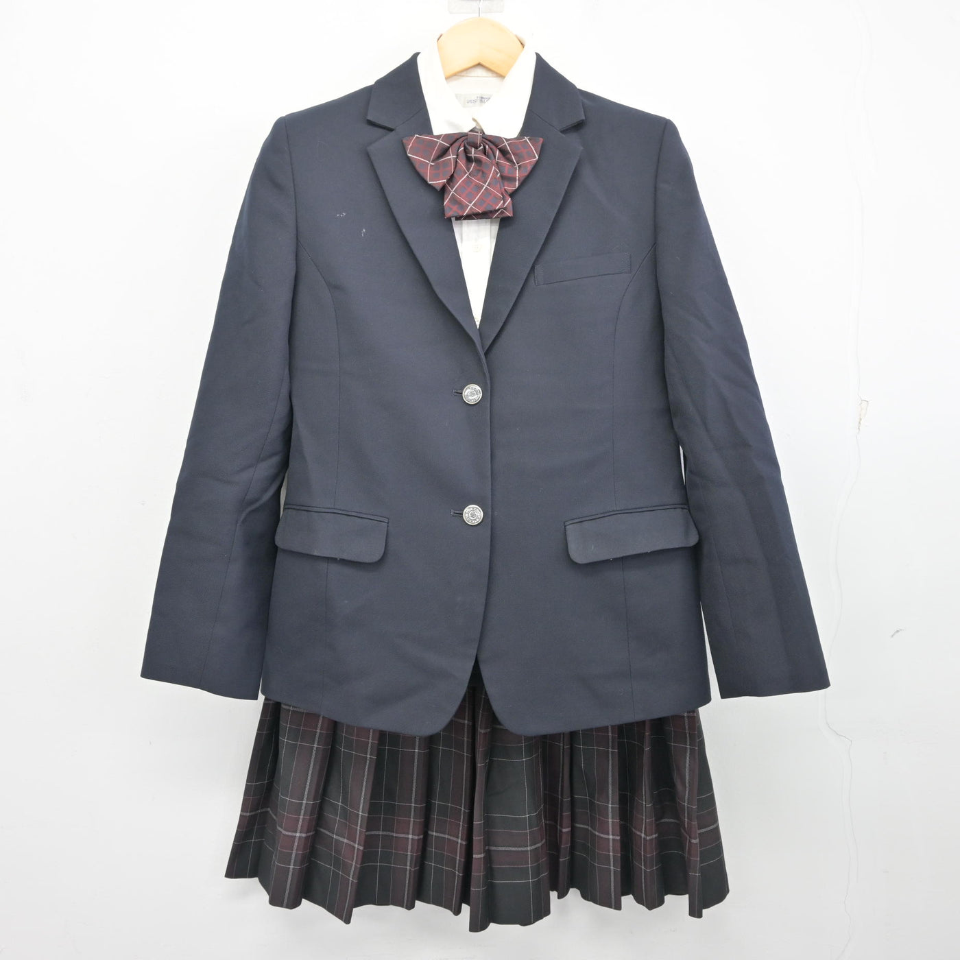 【中古】茨城県 三和高等学校 女子制服 4点 (ブレザー・シャツ・スカート) sf097644