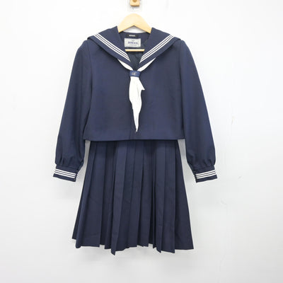 【中古】広島県 尾道北高等学校 女子制服 3点 (セーラー服・スカート) sf097663