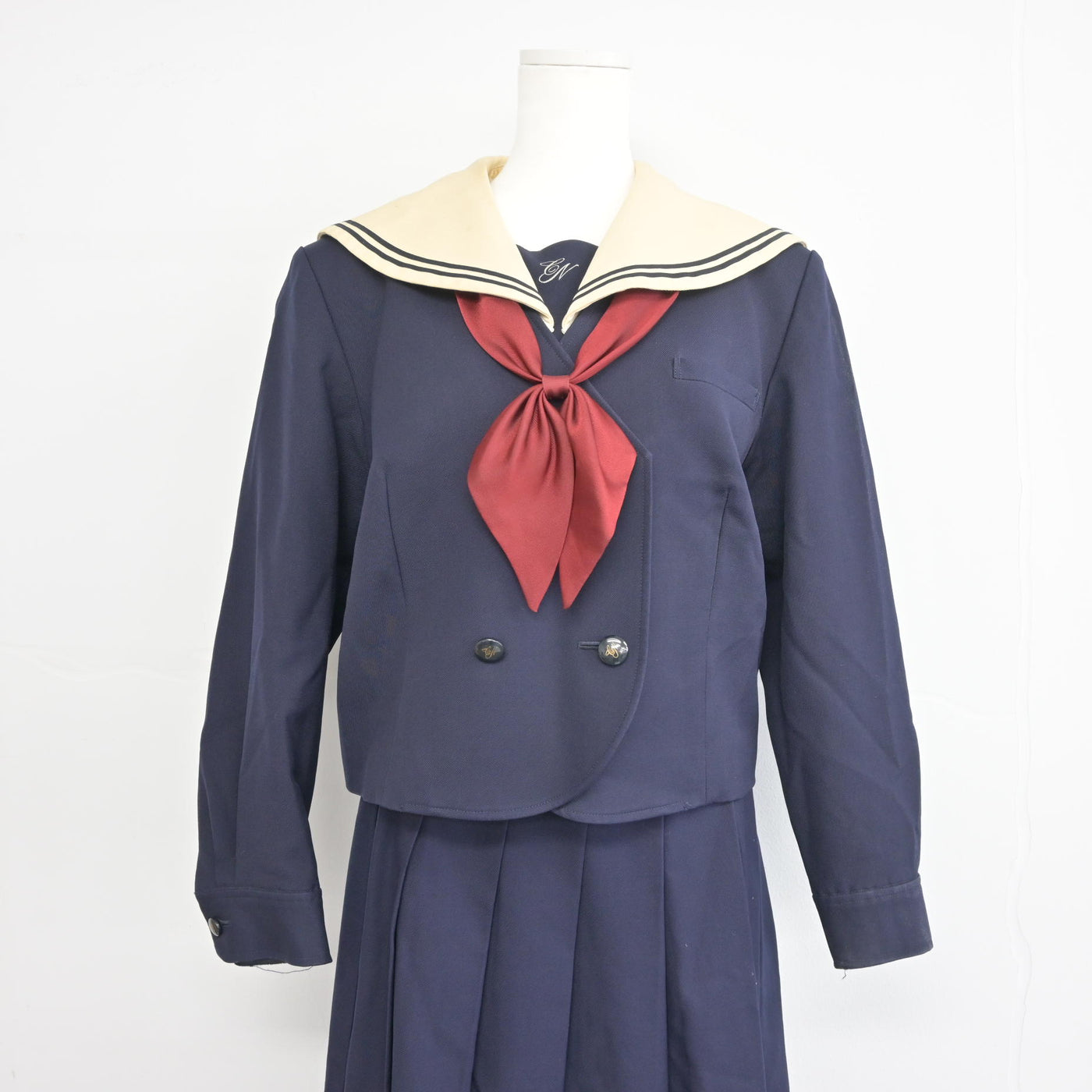 【中古】千葉県 千葉日本大学第一中学校 女子制服 3点 (セーラー服・スカート) sf097672