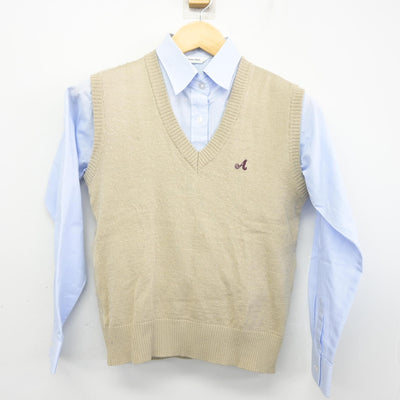 【中古】東京都 愛国中学校・高等学校 女子制服 2点 (ニットベスト・シャツ) sf097690