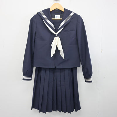 【中古】富山県 藤ノ木中学校 女子制服 3点 (セーラー服・スカート) sf097691