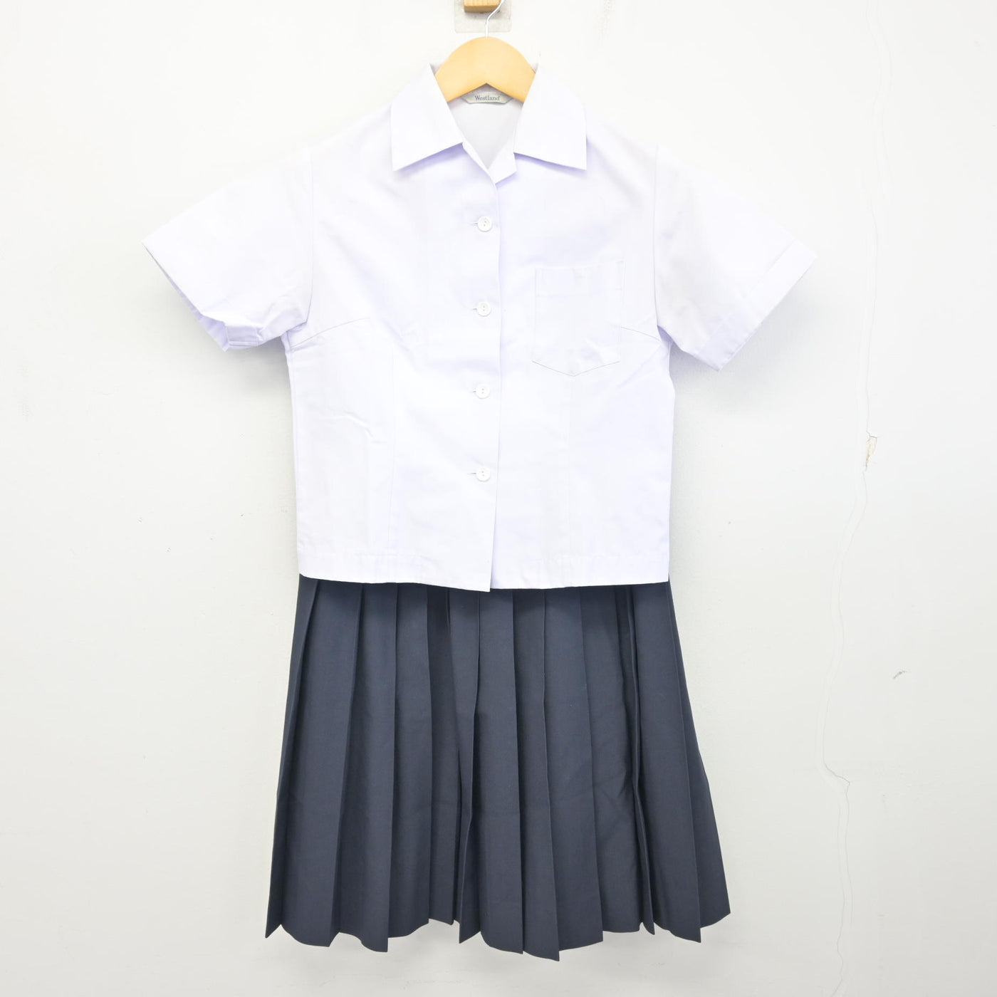 【中古】富山県 富山中部高等学校 女子制服 2点 (シャツ・スカート) sf097694