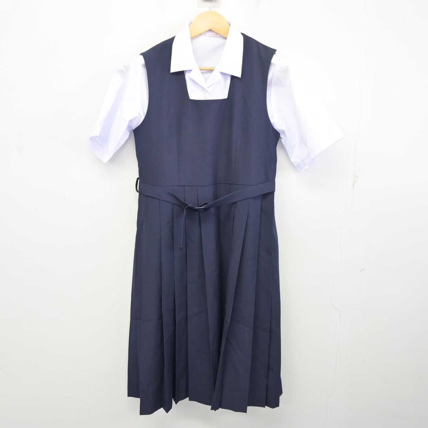 【中古】千葉県 豊四季中学校 女子制服 3点 (ジャンパースカート・シャツ) sf097699