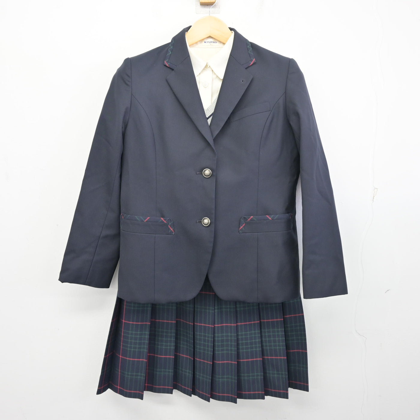 【中古】千葉県 千葉日本大学第一中学校・高等学校 女子制服 4点 (ブレザー・ニット・シャツ・スカート) sf097702