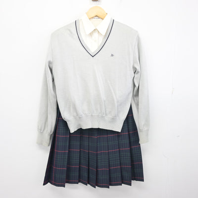 【中古】千葉県 千葉日本大学第一中学校・高等学校 女子制服 4点 (ブレザー・ニット・シャツ・スカート) sf097702