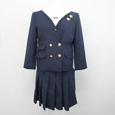 【中古】岡山県 就実高等学校 女子制服 4点 (ブレザー・ベスト・セーラー服・スカート) sf097713