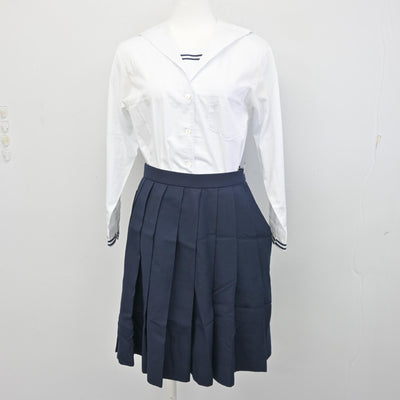 【中古】岡山県 就実高等学校 女子制服 4点 (ブレザー・ベスト・セーラー服・スカート) sf097713