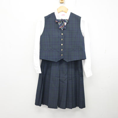 【中古】岐阜県 各務原西高等学校 女子制服 5点 (ブレザー・ベスト・シャツ・スカート) sf097731