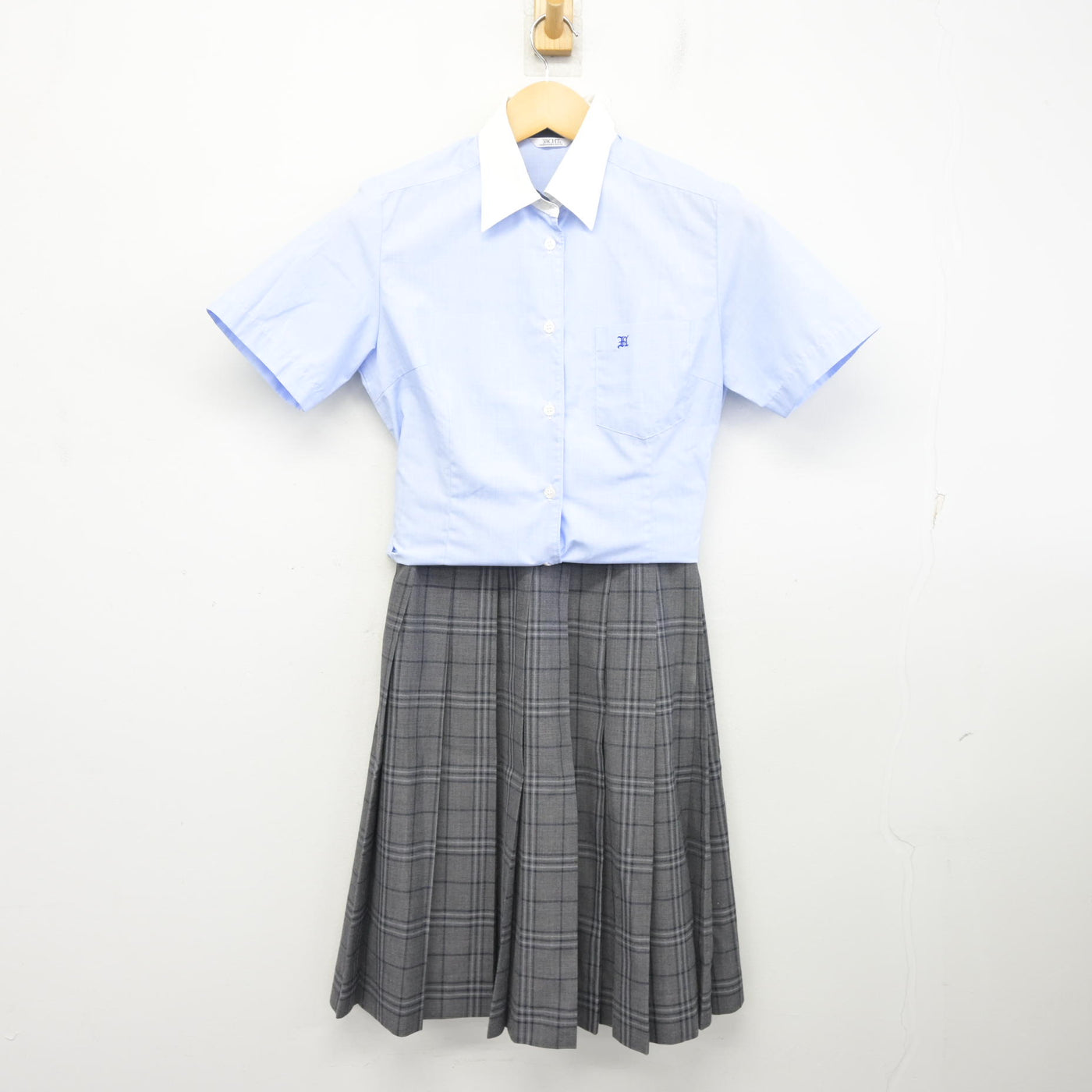【中古】静岡県 浜松市立高等学校 女子制服 2点 (シャツ・スカート) sf097793