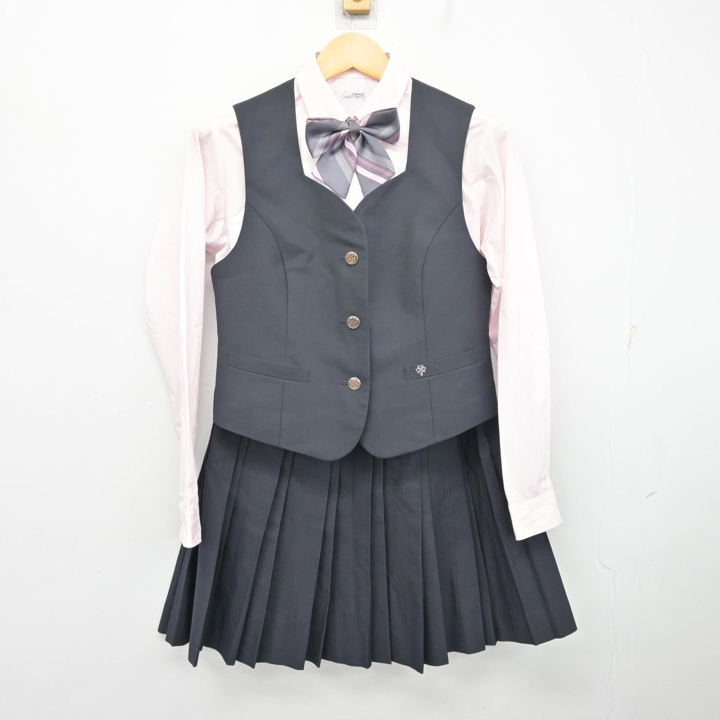 【中古】長野県 飯田女子高等学校 女子制服 5点 (ブレザー・ベスト・シャツ・スカート) sf097824