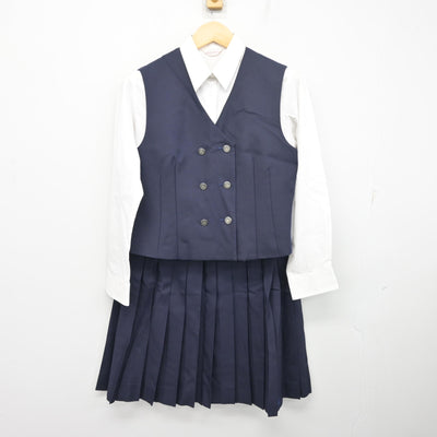 【中古】佐賀県 佐賀東高等学校 女子制服 4点 (ブレザー・ベスト・シャツ・スカート) sf097838
