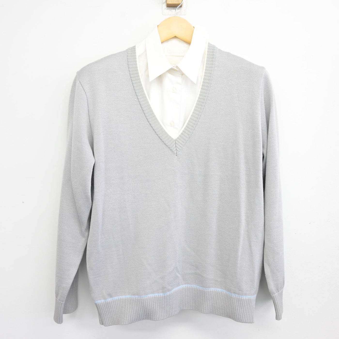 【中古】大阪府 大阪偕星学園高等学校 女子制服 2点 (ニット・シャツ) sf097884