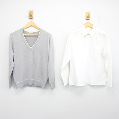 【中古】大阪府 大阪偕星学園高等学校 女子制服 2点 (ニット・シャツ) sf097884