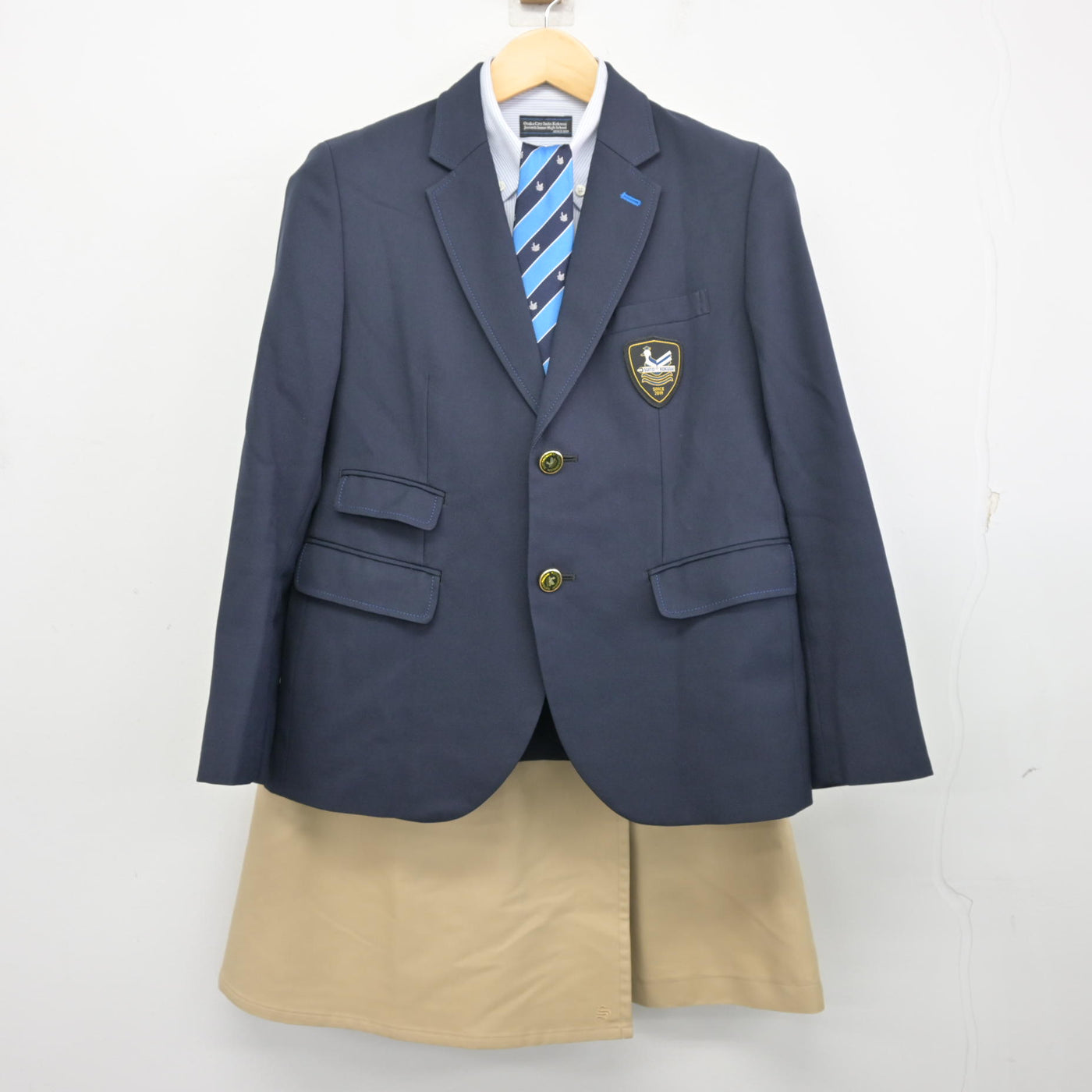 【中古】大阪府 水都国際高等学校 女子制服 4点 (ブレザー・シャツ・スカート) sf097980