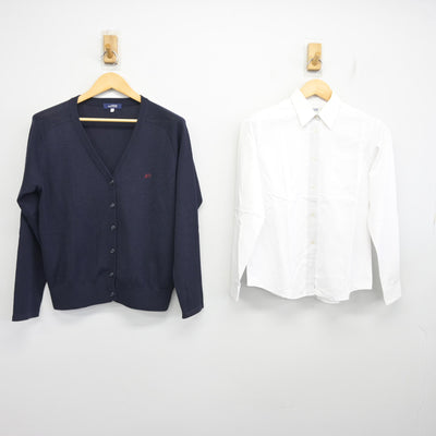 【中古】福岡県 福岡大学附属大濠高等学校 女子制服 2点 (ニット・シャツ) sf098042