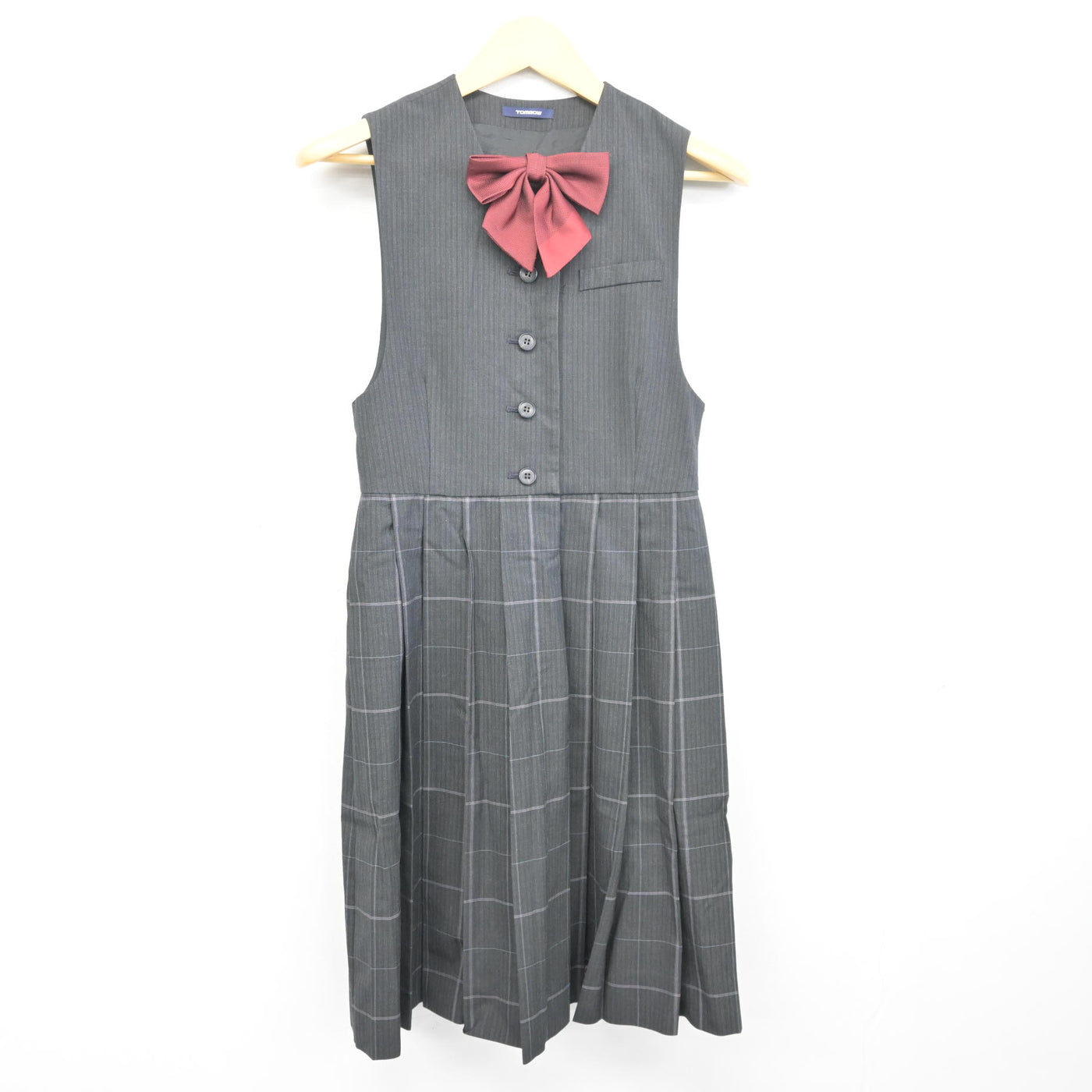 【中古】佐賀県 佐賀女子短期大学付属佐賀女子高等学校 女子制服 2点 (ジャンパースカート) sf098046