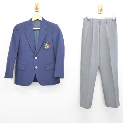 【中古】埼玉県 滑川中学校 男子制服 2点 (ブレザー・ズボン) sf098049