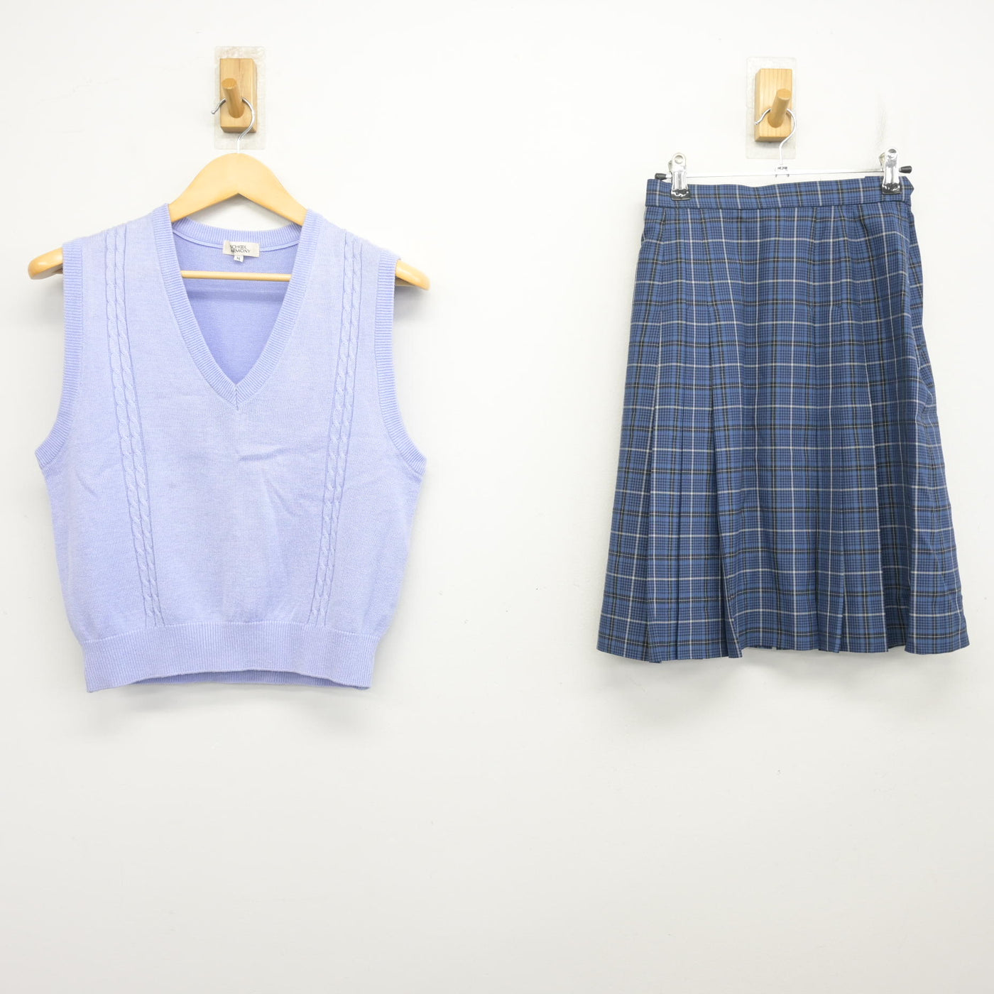 【中古】神奈川県 山内中学校 女子制服 2点 (ニットベスト・スカート) sf098093