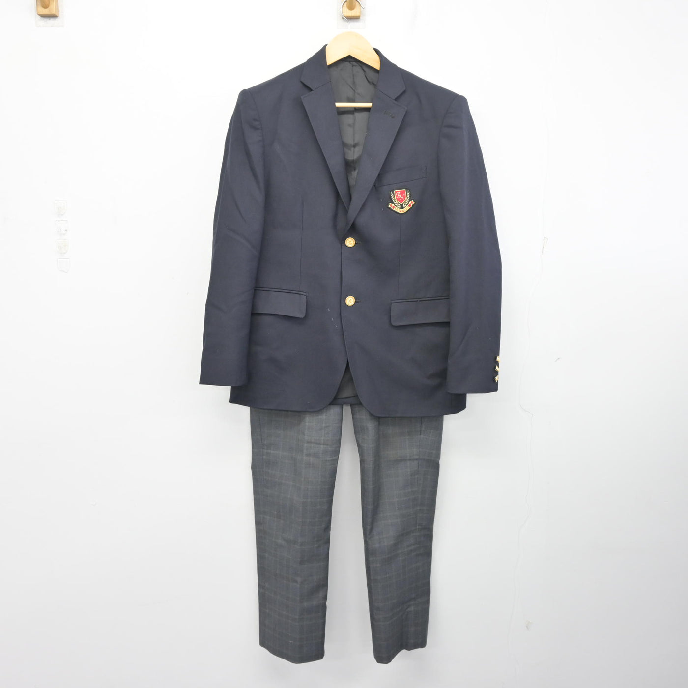 【中古】千葉県 我孫子東高等学校 男子制服 2点 (ブレザー・ズボン) sf098146