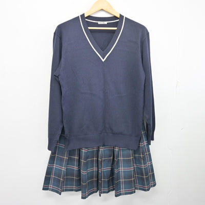 【中古】北海道 札幌山の手高等学校 女子制服 4点 (ブレザー・ニット・スカート) sf098239