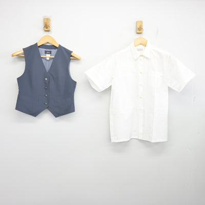 【中古】神奈川県 釜利谷中学校 女子制服 2点 (ベスト・シャツ) sf098245