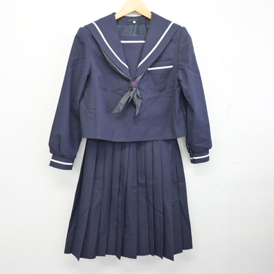 【中古】宮崎県 宮崎西中学校 女子制服 3点 (セーラー服・スカート) sf098283