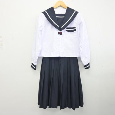 【中古】宮崎県 宮崎西中学校 女子制服 3点 (セーラー服・セーラー服・スカート) sf098284
