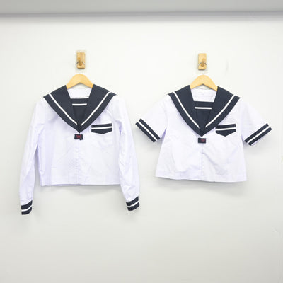 【中古】宮崎県 宮崎西中学校 女子制服 3点 (セーラー服・セーラー服・スカート) sf098284