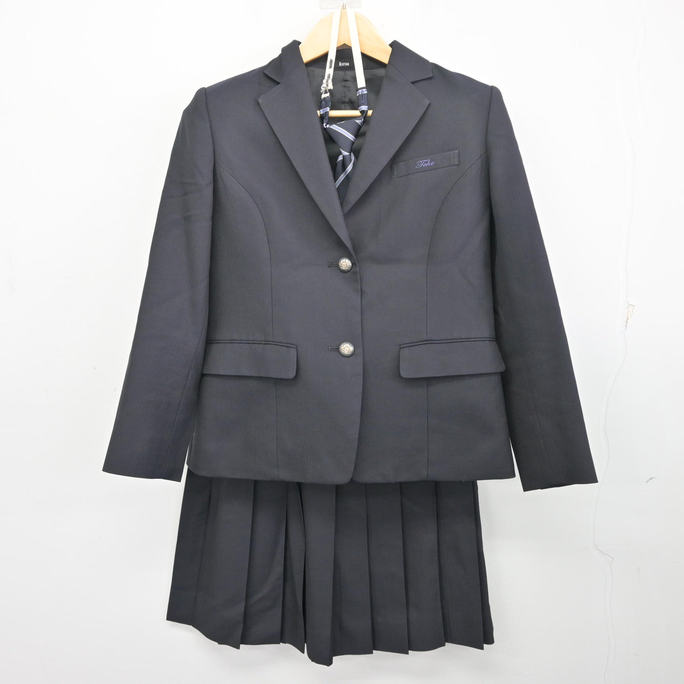 【中古】千葉県 東邦大学付属東邦高等学校 女子制服 3点 (ブレザー・スカート) sf098306