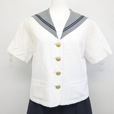 【中古】愛媛県 済美高等学校 女子制服 2点 (セーラー服・スカート) sf098424