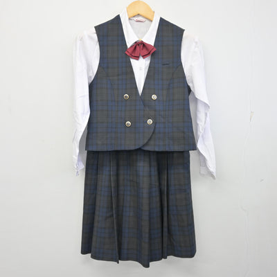 【中古】愛媛県 済美高等学校 女子制服 5点 (ブレザー・ベスト・シャツ・スカート) sf098425