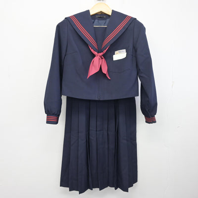 【中古】大分県 鶴谷中学校 女子制服 3点 (セーラー服・ジャンパースカート) sf098435