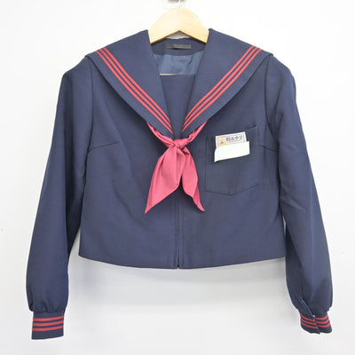 【中古】大分県 鶴谷中学校 女子制服 3点 (セーラー服・ジャンパースカート) sf098435
