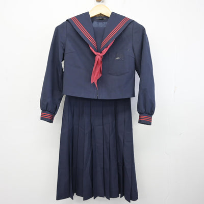 【中古】大分県 鶴谷中学校 女子制服 3点 (セーラー服・ジャンパースカート) sf098436