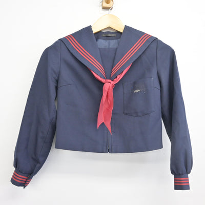 【中古】大分県 鶴谷中学校 女子制服 3点 (セーラー服・ジャンパースカート) sf098436