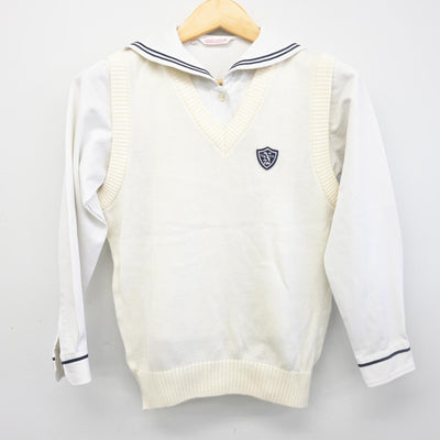 【中古】大分県 日本文理大学附属高等学校 女子制服 2点 (ニットベスト・セーラー服) sf098442