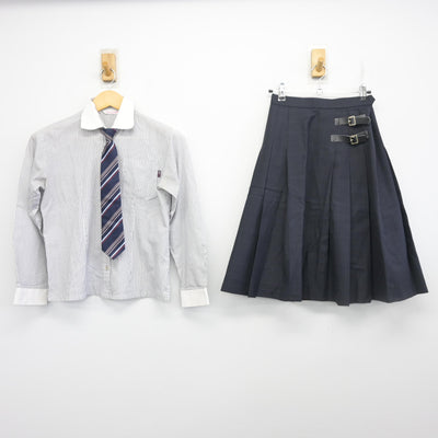 【中古】大分県 日本文理大学附属高等学校 女子制服 3点 (シャツ・スカート) sf098443