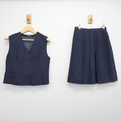 【中古】神奈川県 上和田中学校 女子制服 3点 (ベスト・スカート・スカート) sf098453